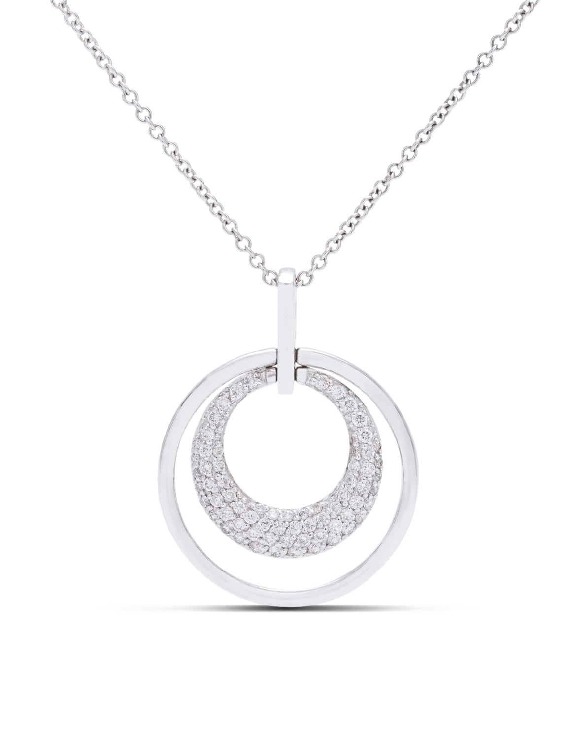 Double Circle Diamond Pendant - Charles Koll Jewellers