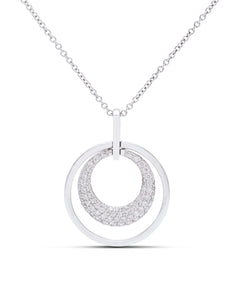 Double Circle Diamond Pendant - Charles Koll Jewellers