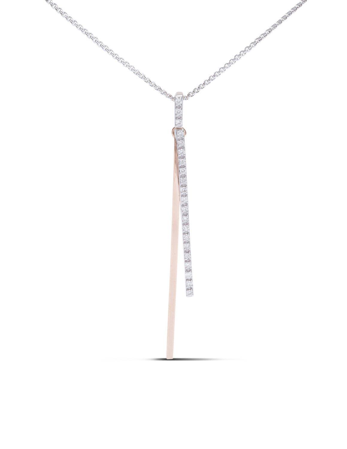 Double Line Diamond and Gold Pendant - Charles Koll Jewellers