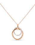 Rose Gold and Diamond Double Circle Pendant - Charles Koll Jewellers