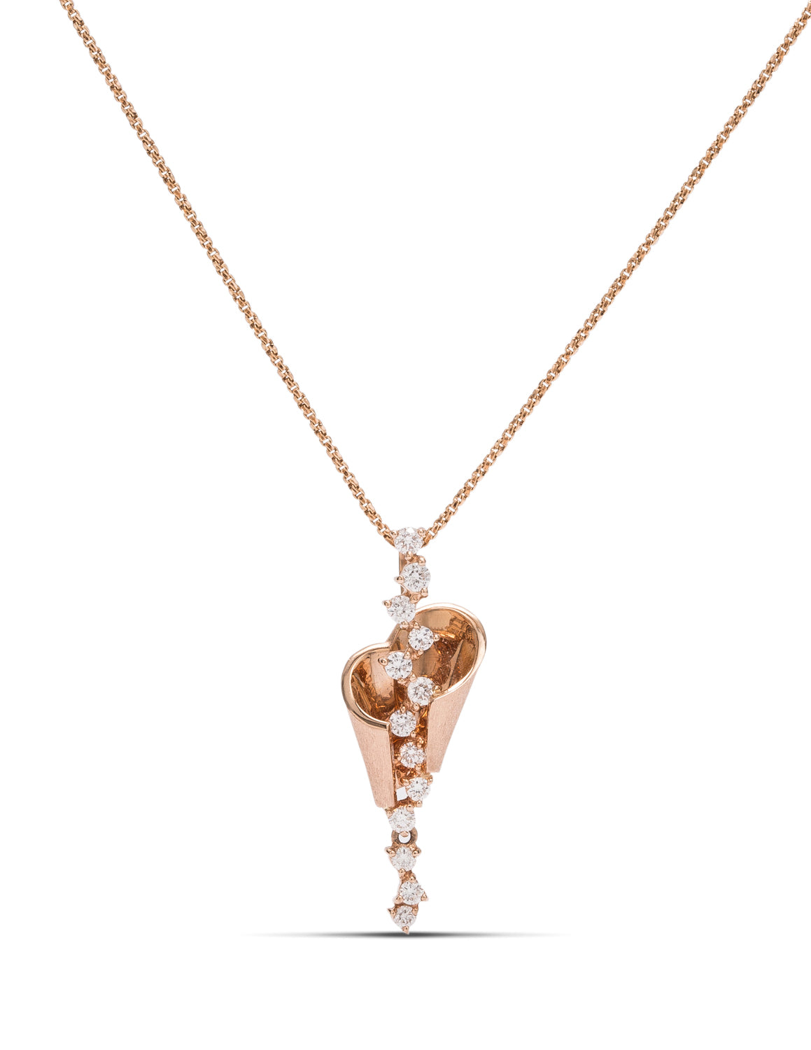 Rose Gold Diamond Pendant - Charles Koll Jewellers