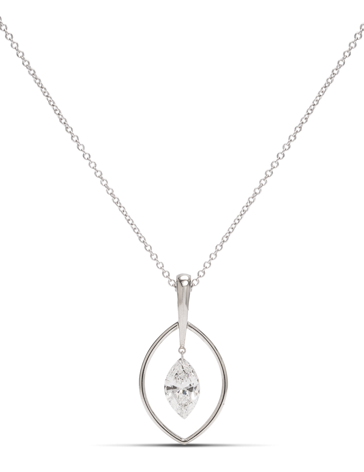0.68ct Marquise Cut Dancing Diamond Pendant - Charles Koll Jewellers