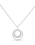 Double Circle Pave Pendant - Charles Koll Jewellers
