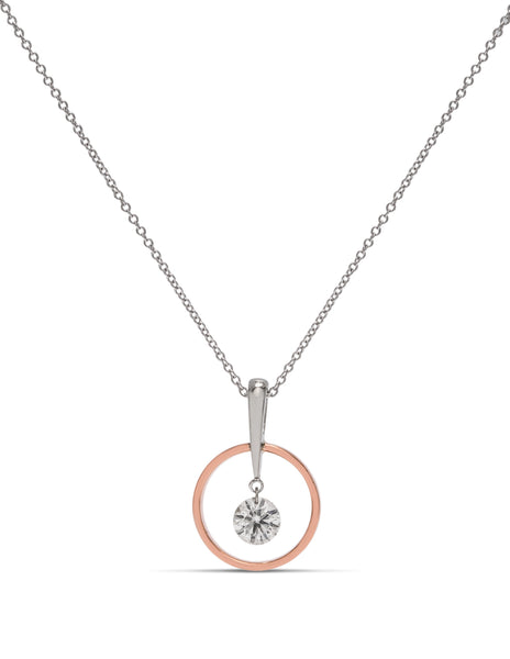 Éclat du Nord Dancing Diamond Pendant in silver sterling with 0.05 Carats  canadian diamonds. Color: silver | Doucet Latendresse