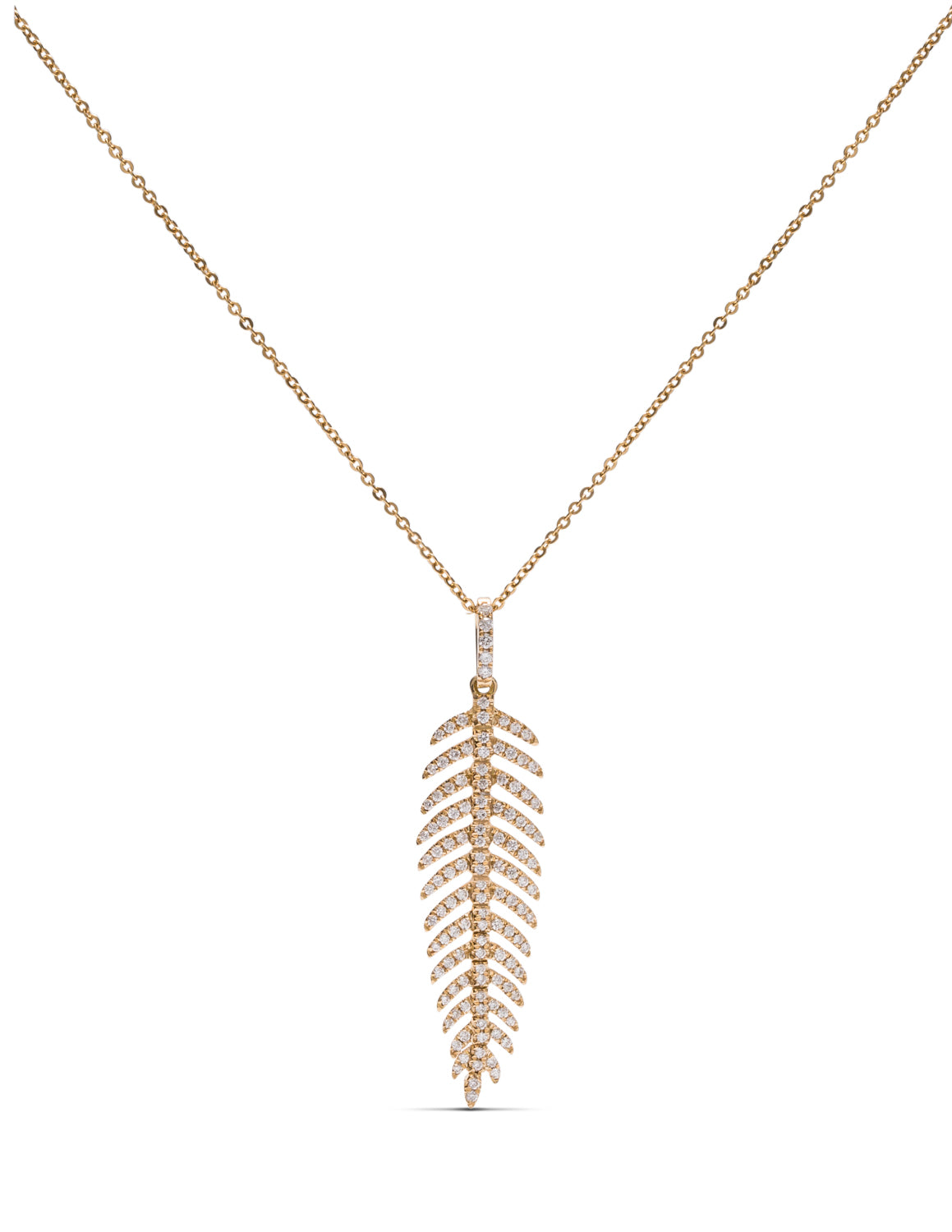 Diamond Feather Pendant - Charles Koll Jewellers