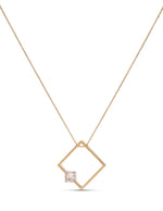 Yellow Gold Square Silhouette Diamond Pendant - Charles Koll Jewellers
