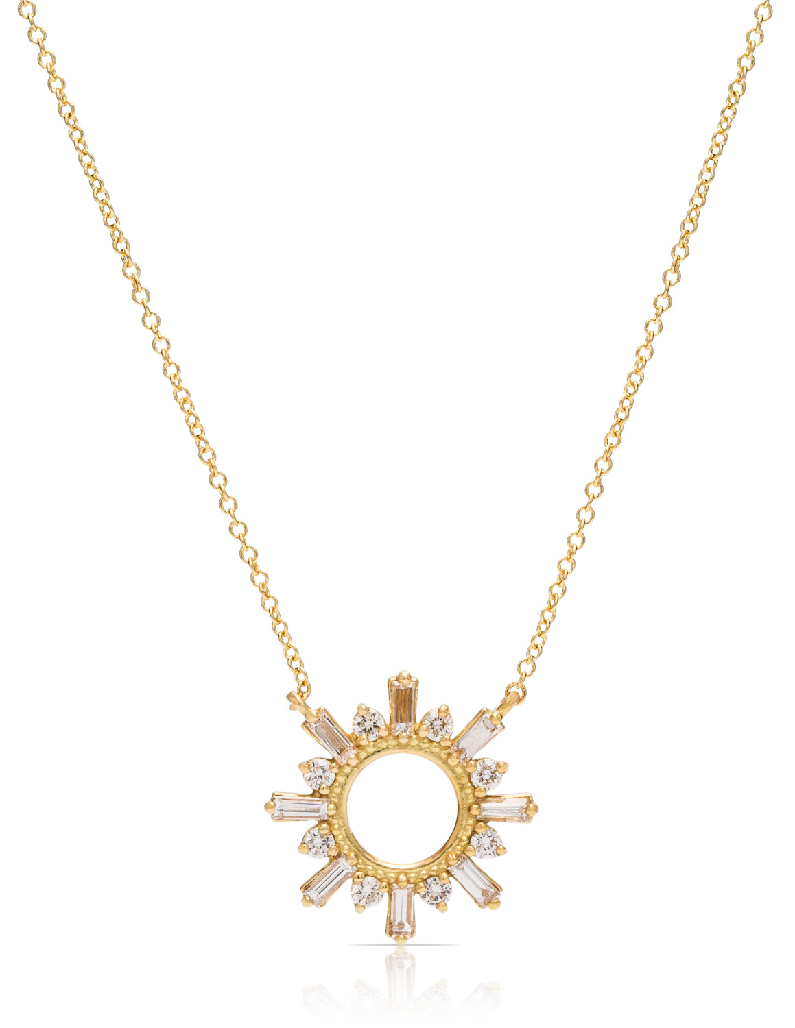 18K Gold Diamond Circle Necklace