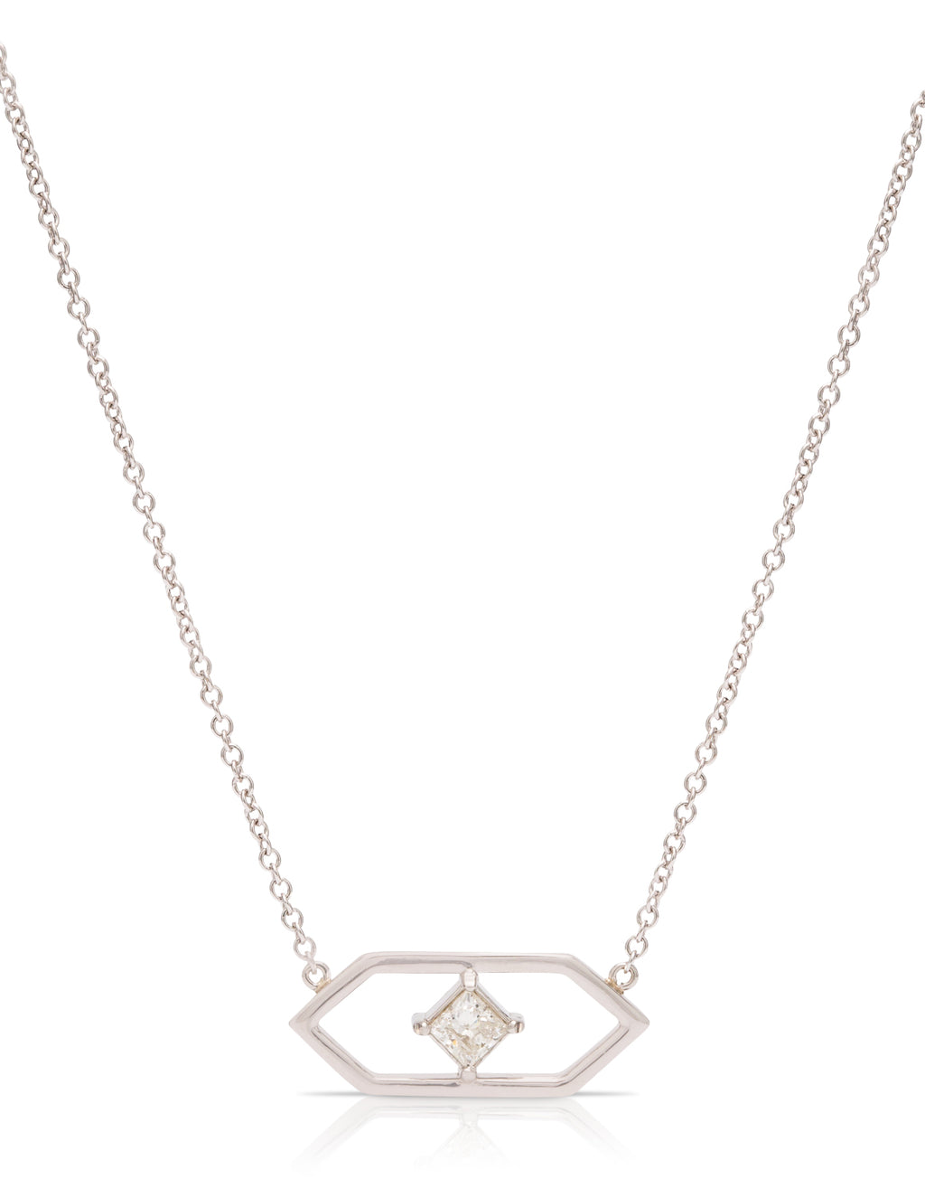 Platinum Geometric Diamond Necklace