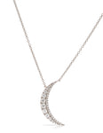 Platinum Crescent Moon Diamond Necklace