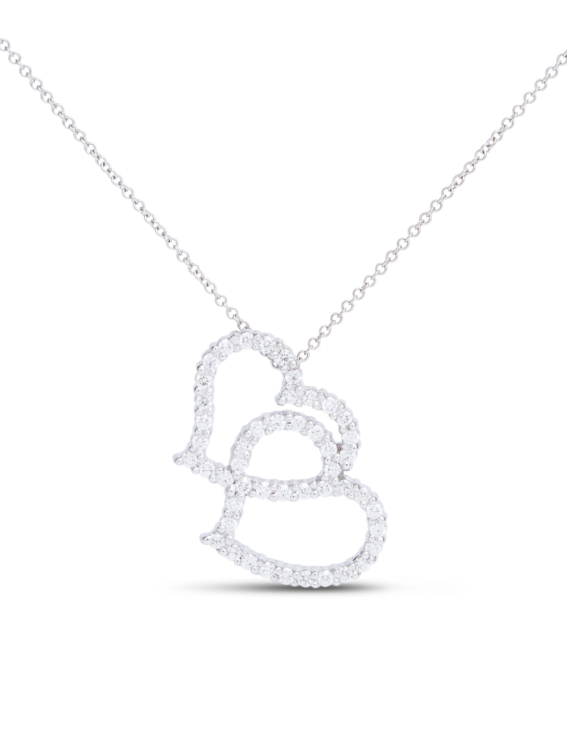 Double Diamond Heart Pendant - Charles Koll Jewellers