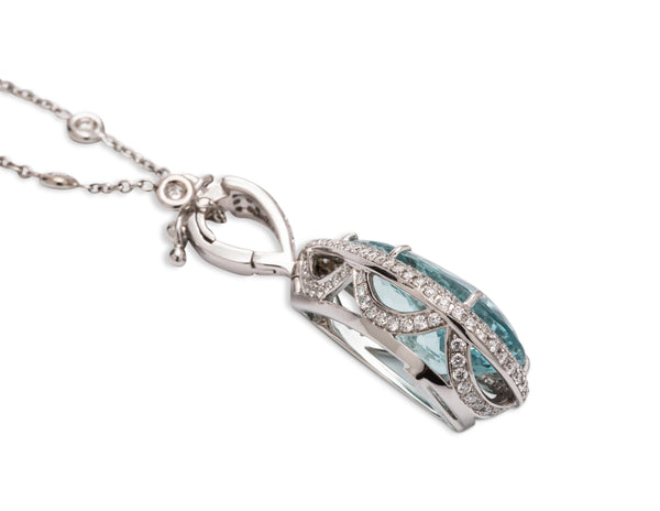 1930's aquamarine and diamond necklace. - Diamonds in the Library