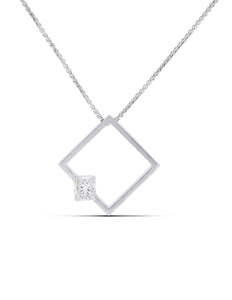 Princess Cut Diamond Square Pendant - Charles Koll Jewellers