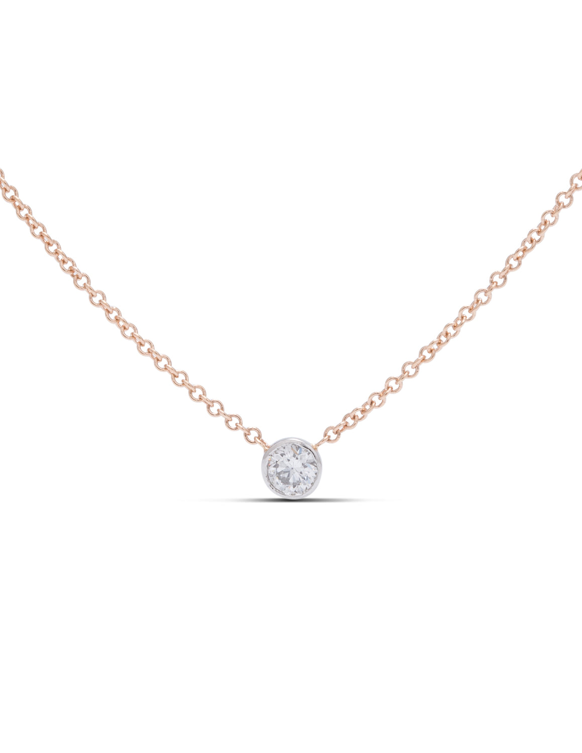 Delicate Bezel Set Diamond Solitaire Necklace - Charles Koll Jewellers