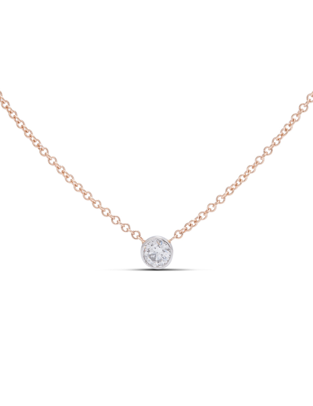 Delicate Bezel Set Diamond Solitaire Necklace - Charles Koll Jewellers