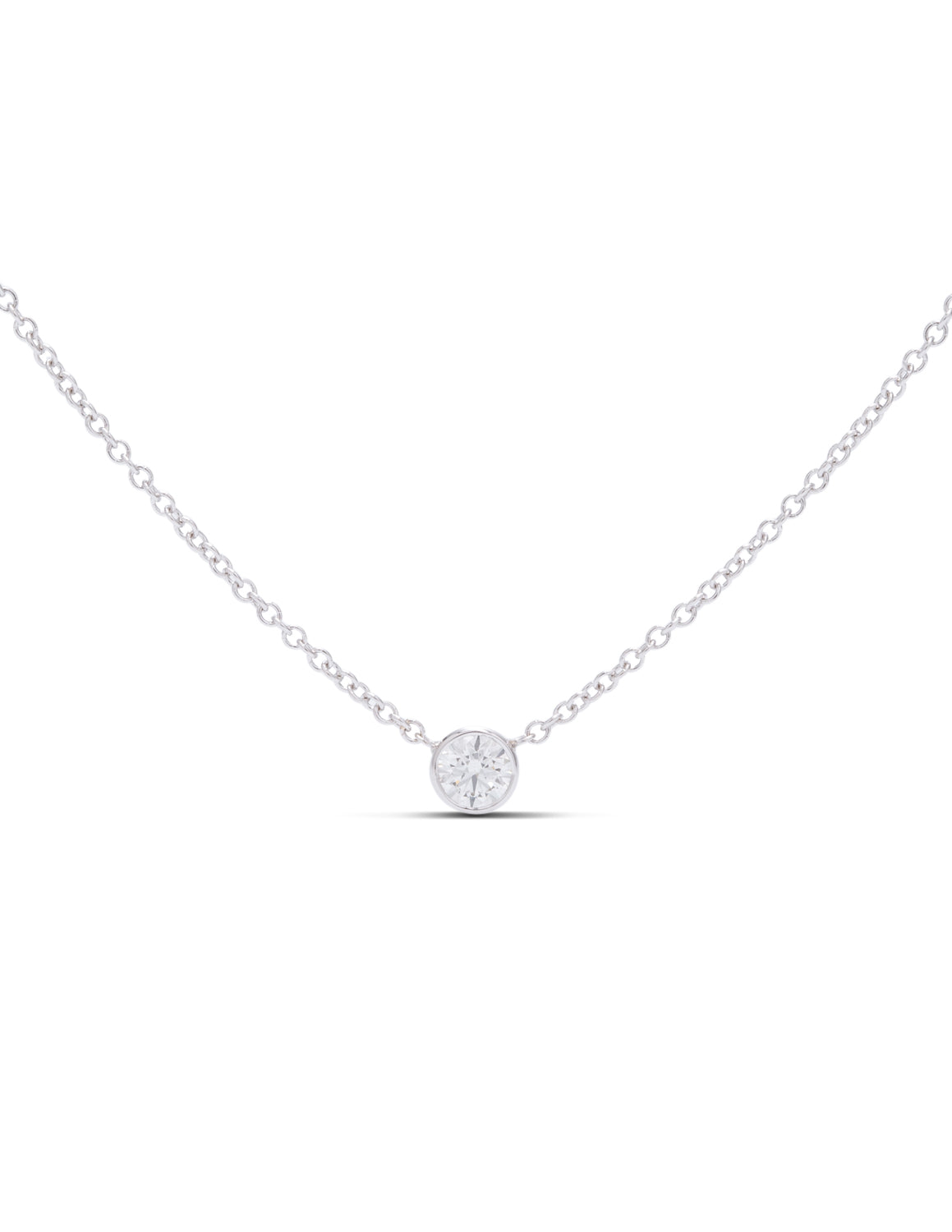 Delicate Bezel Set Diamond Solitaire Pendant - Charles Koll Jewellers