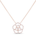 Rose Gold Diamond Flower Necklace - Charles Koll Jewellers