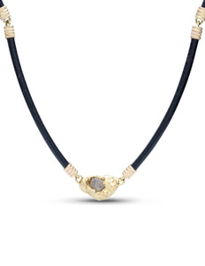 Rough Diamond Set in Yellow Gold Necklace - Charles Koll Jewellers