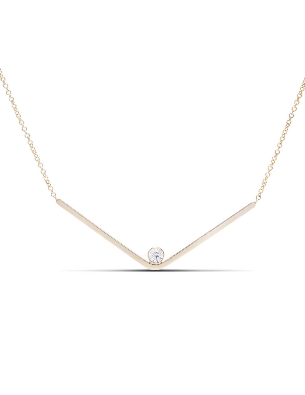 Yellow Gold and Diamond Gravity Bar Necklace - Charles Koll Jewellers