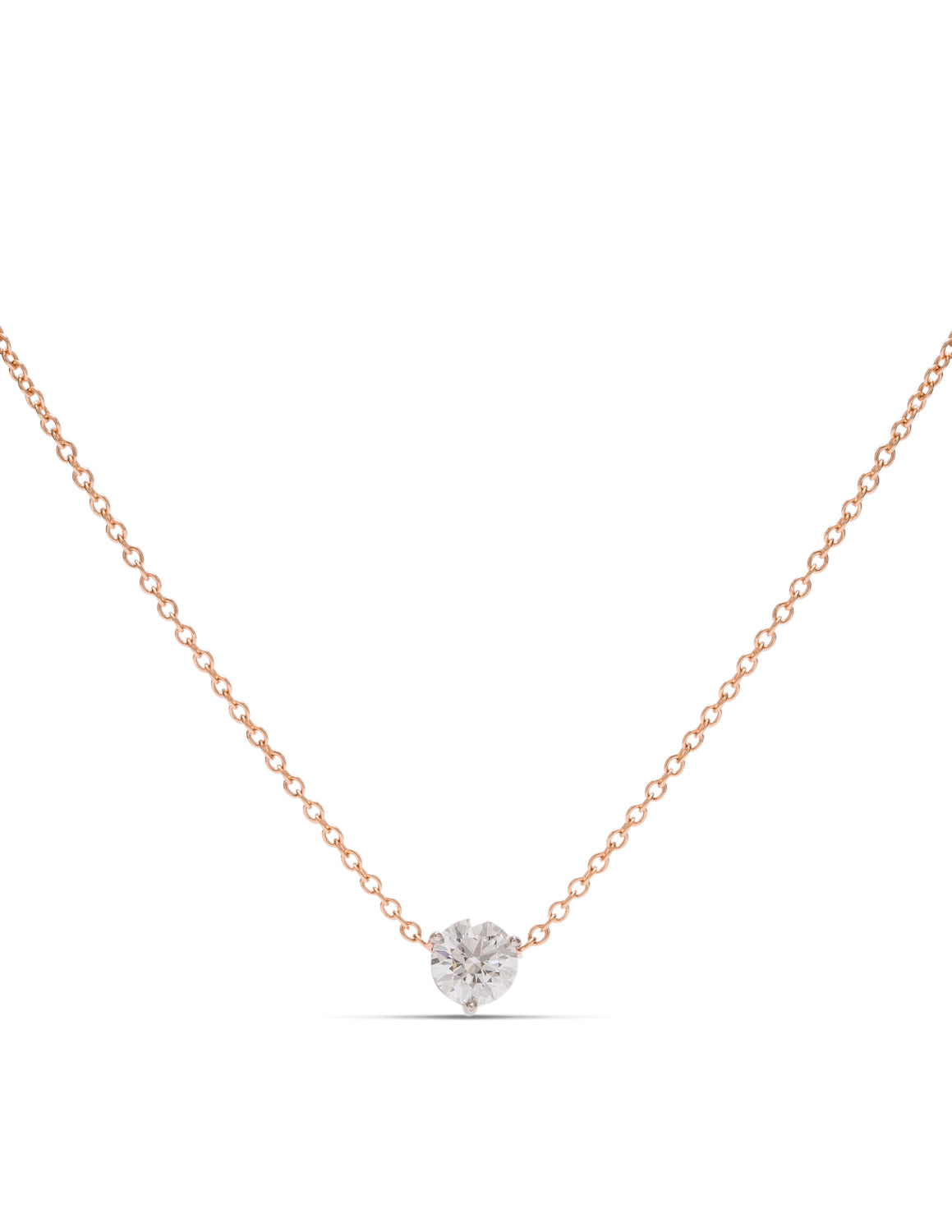 18k Rose Gold & Platinum Hearts on Fire Diamond Necklace - Charles Koll Jewellers
