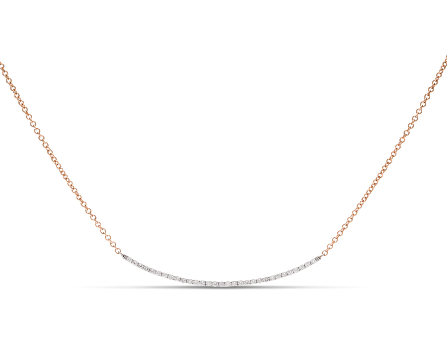 18k White Gold Diamond Bar Necklace - Charles Koll Jewellers