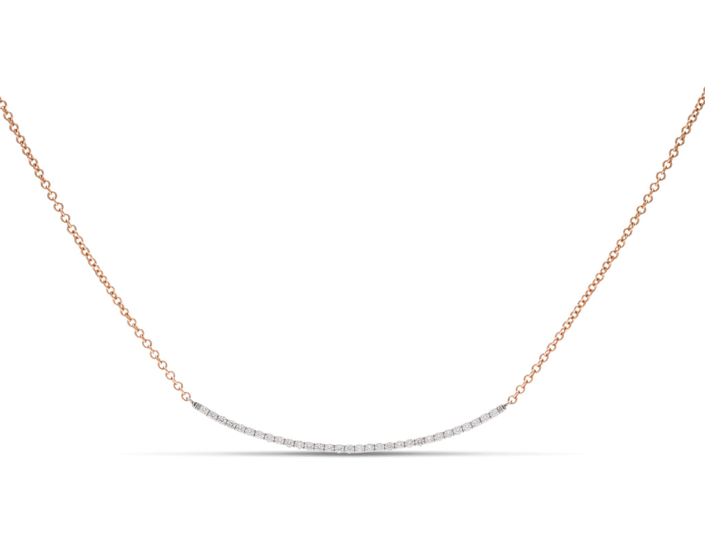 18k White Gold Diamond Bar Necklace - Charles Koll Jewellers
