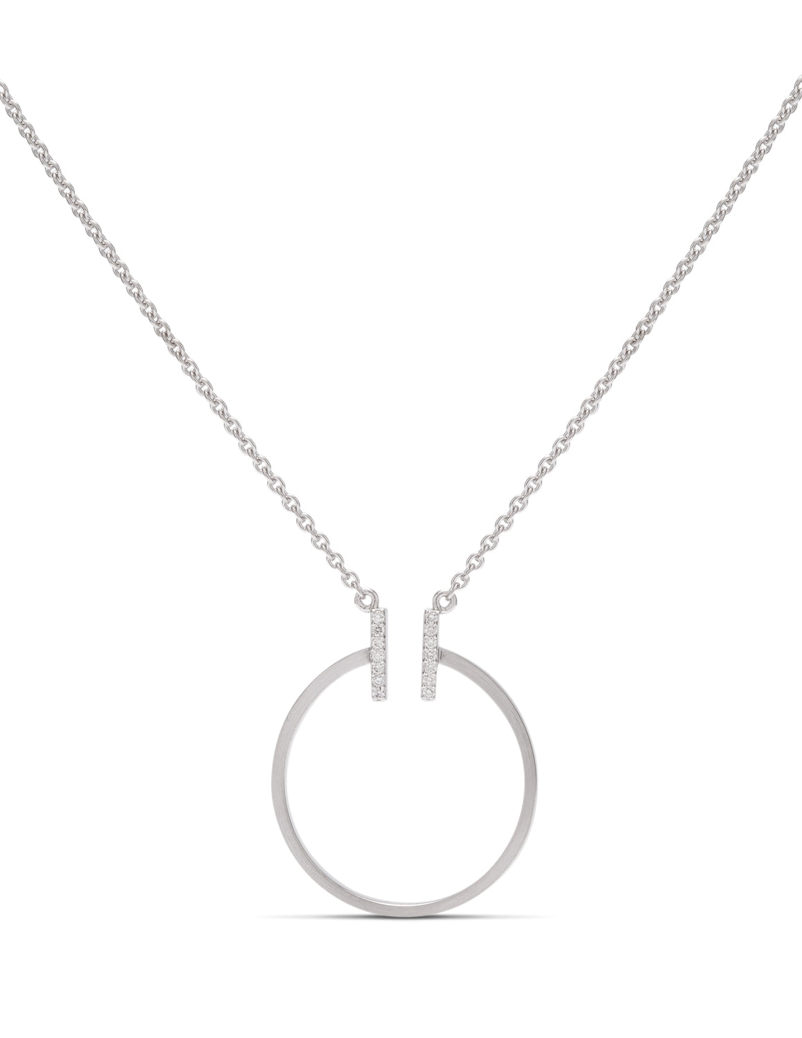 Double Bar Circle Necklace - Charles Koll Jewellers