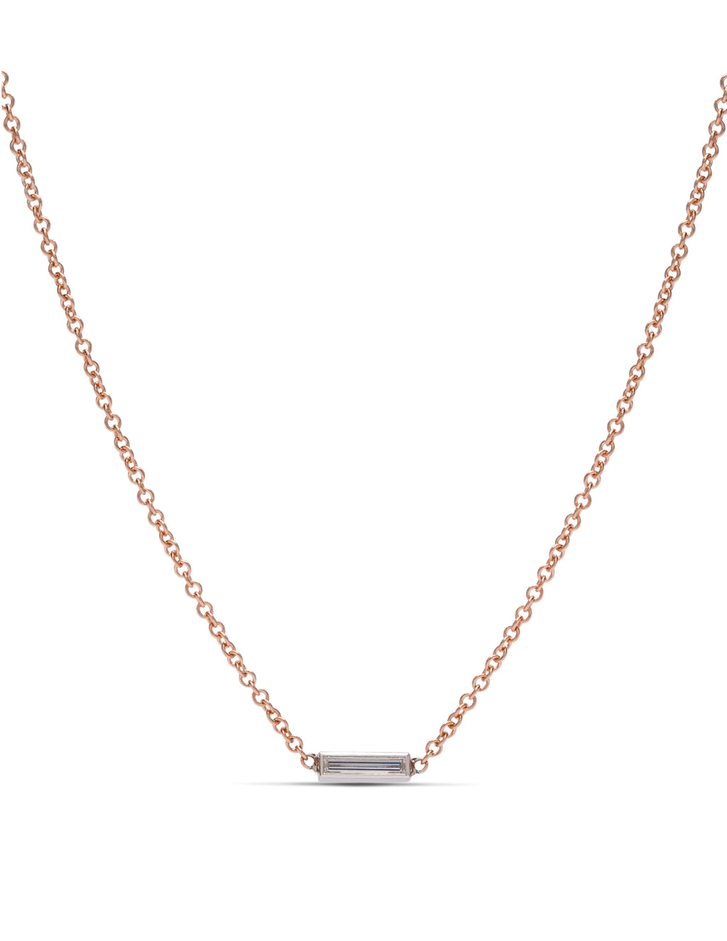 Diamond Baguette Bezel Necklace - Charles Koll Jewellers