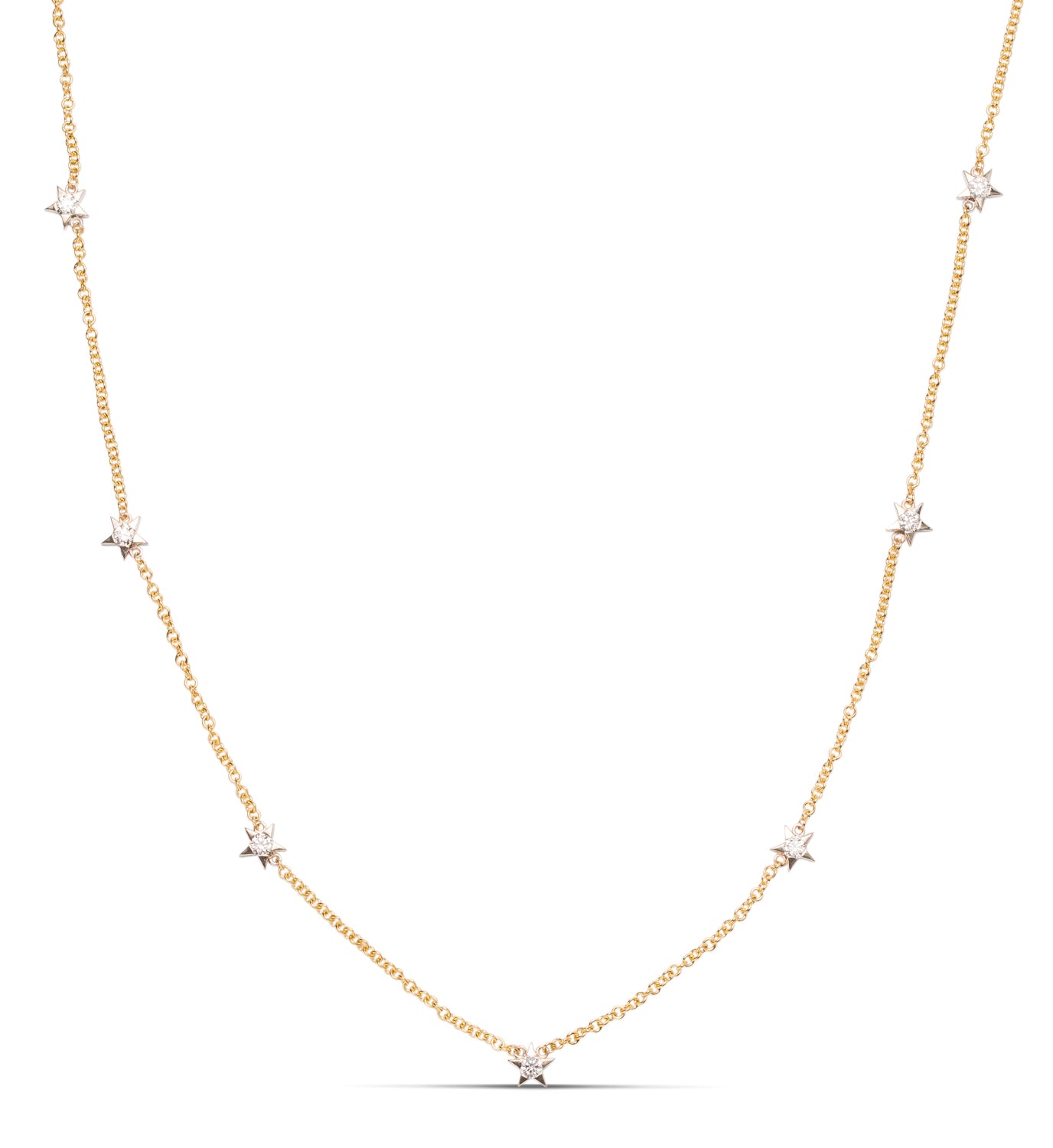 Two-Tone Star Diamond Necklace - Charles Koll Jewellers