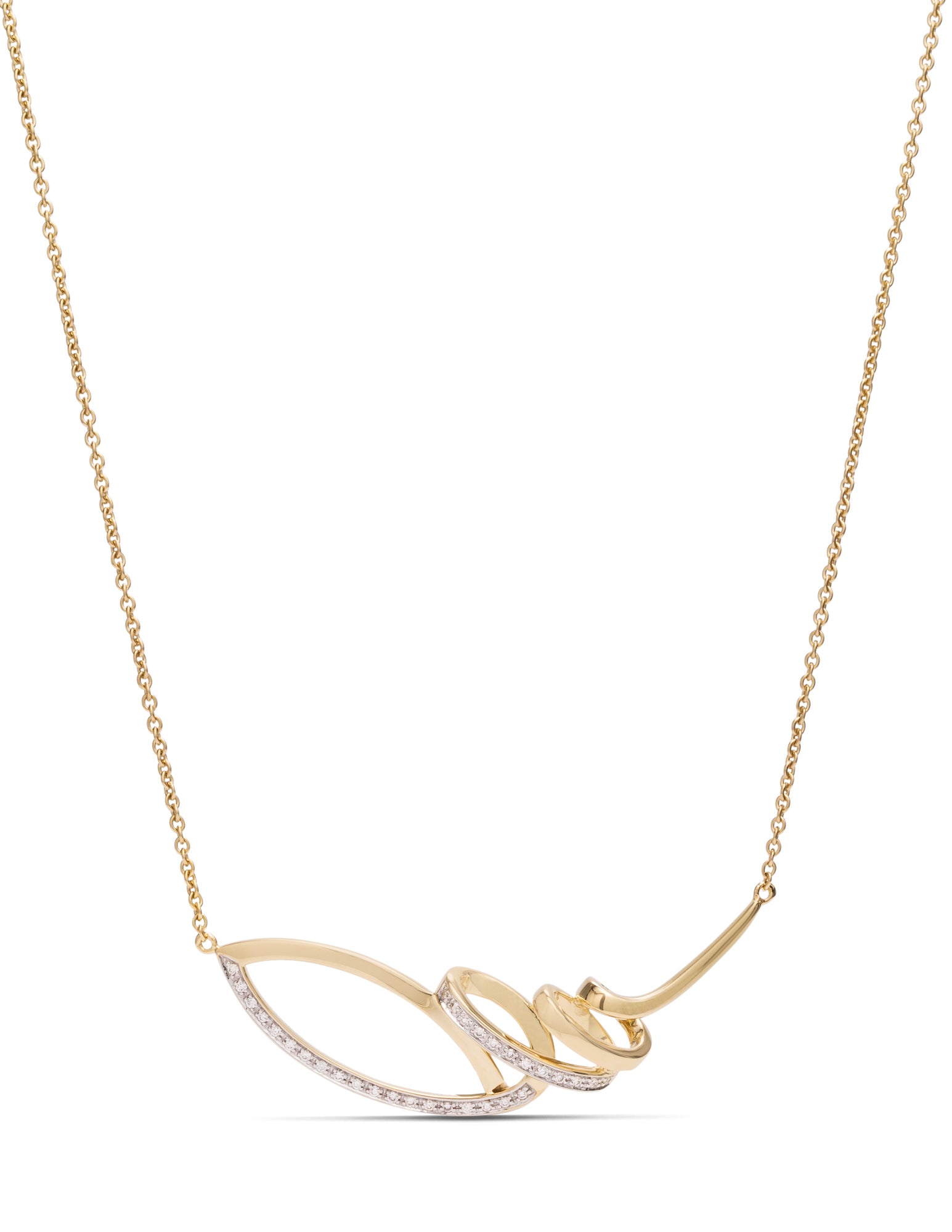 Golden Diamond Swirl Pendant - Charles Koll Jewellers