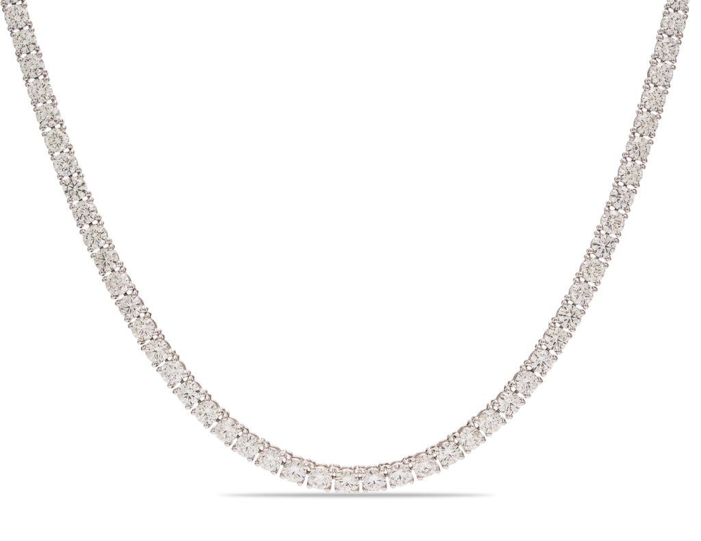 18K White Gold 123 Diamond Necklace