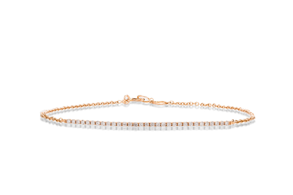 18k Rose Gold Bar Diamond Bracelet - Charles Koll Jewellers