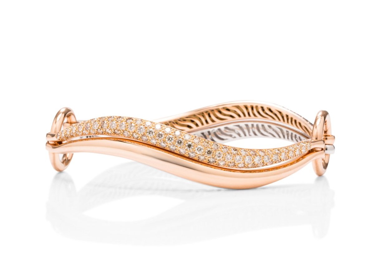 Rose Gold Bracelet With Interchangeable Diamond Rows - Charles Koll Jewellers