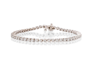 3.66 ctw 18k White Gold Diamond Tennis Bracelet - Charles Koll Jewellers