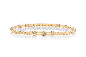 18k Gold Stretch Beaded Diamond Bracelet - Charles Koll Jewellers