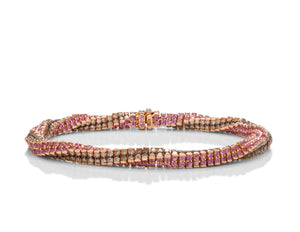 Champagne Diamond and Pink Sapphire Bracelet - Charles Koll Jewellers