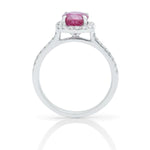 Diamond Halo Ruby Ring - Charles Koll Jewellers