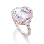 Split Halo Morganite Rose Gold Ring - Charles Koll Jewellers