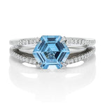 Hexagonal Blue Topaz Ring - Charles Koll Jewellers