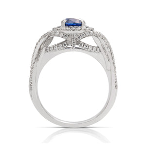 Platinum Sapphire and Diamond Ring - Charles Koll Jewellers
