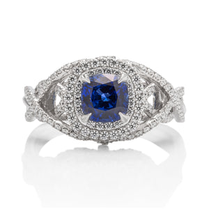 Platinum Sapphire and Diamond Ring - Charles Koll Jewellers