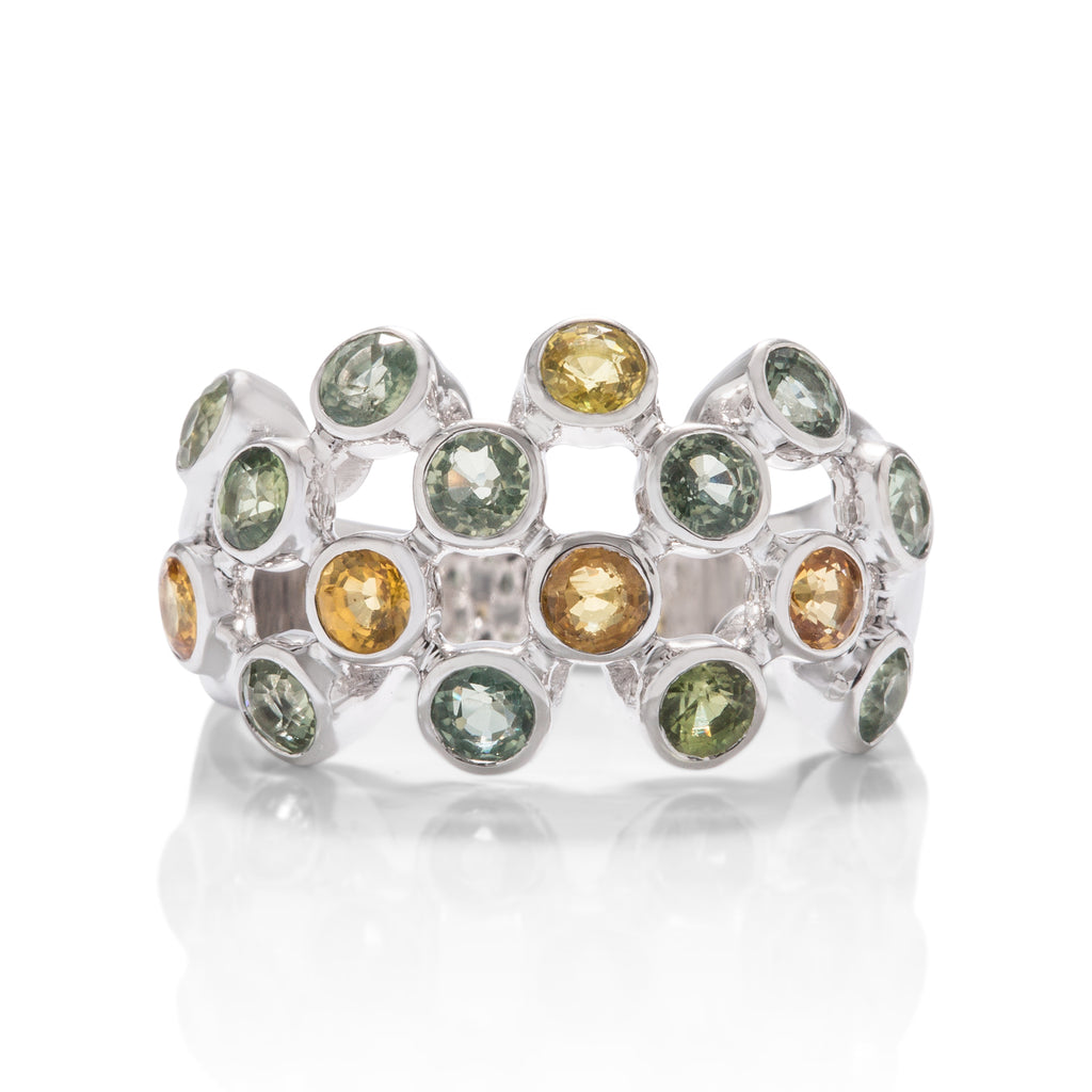 Multi-color Sapphire Bezel Ring - Charles Koll Jewellers