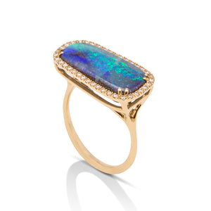 Freeform Opal and Diamond Ring - Charles Koll Jewellers