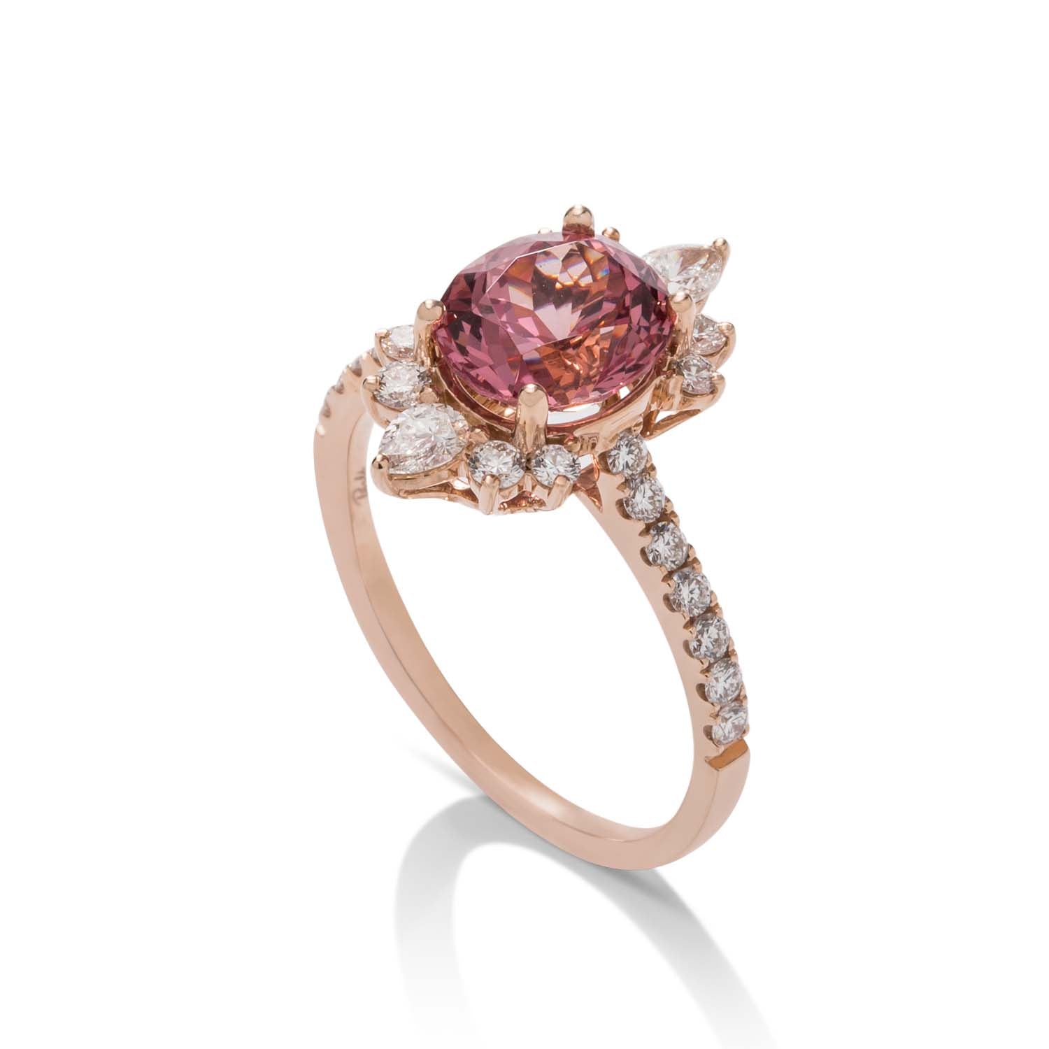 Lotus Garnet and Diamond Crown Ring - Charles Koll Jewellers