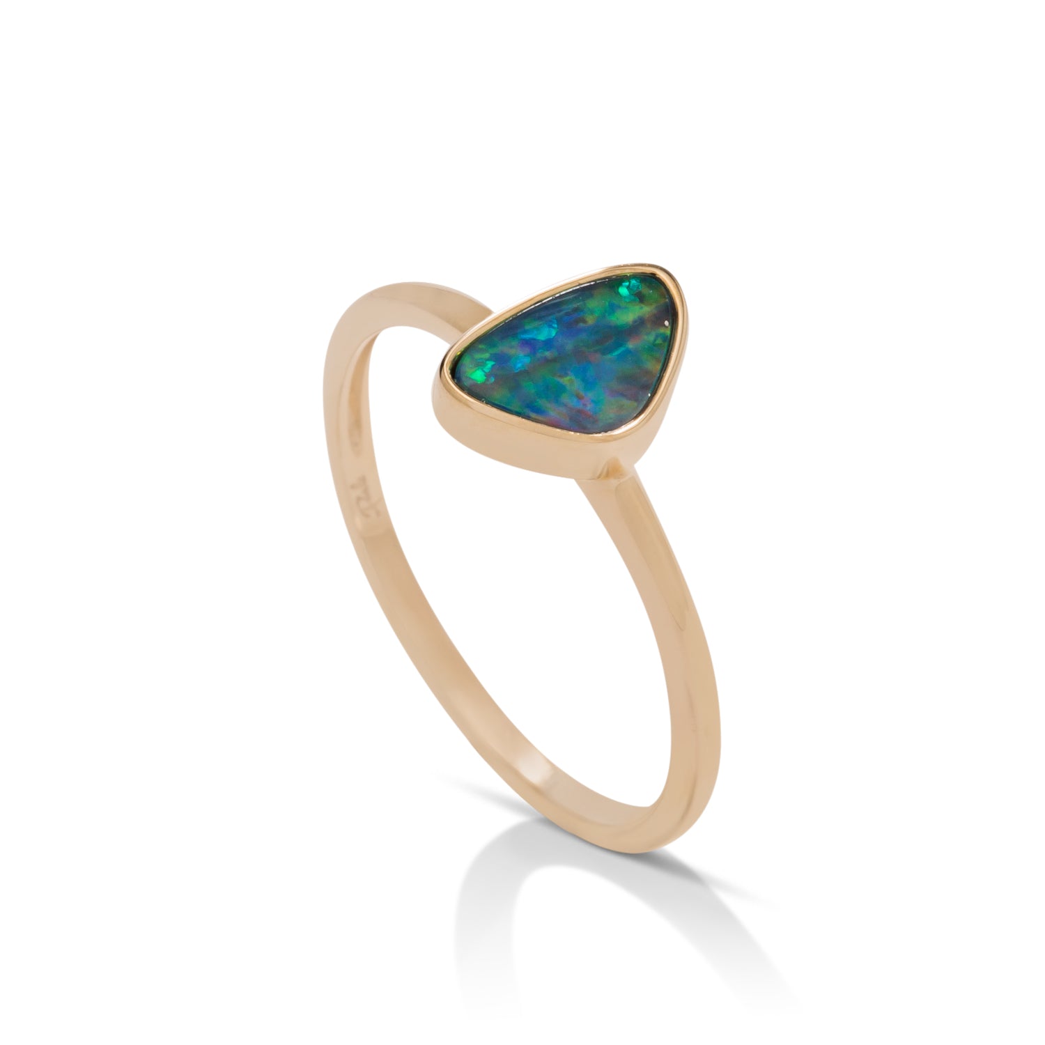 Triangular Australian Opal Ring - Charles Koll Jewellers