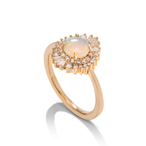 Opal and Diamond Baguette Ring - Charles Koll Jewellers