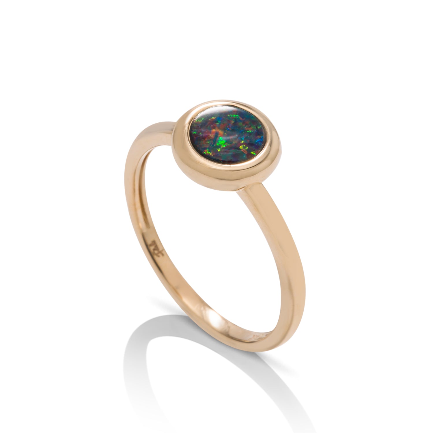 Australian Opal Bezel Ring - Charles Koll Jewellers