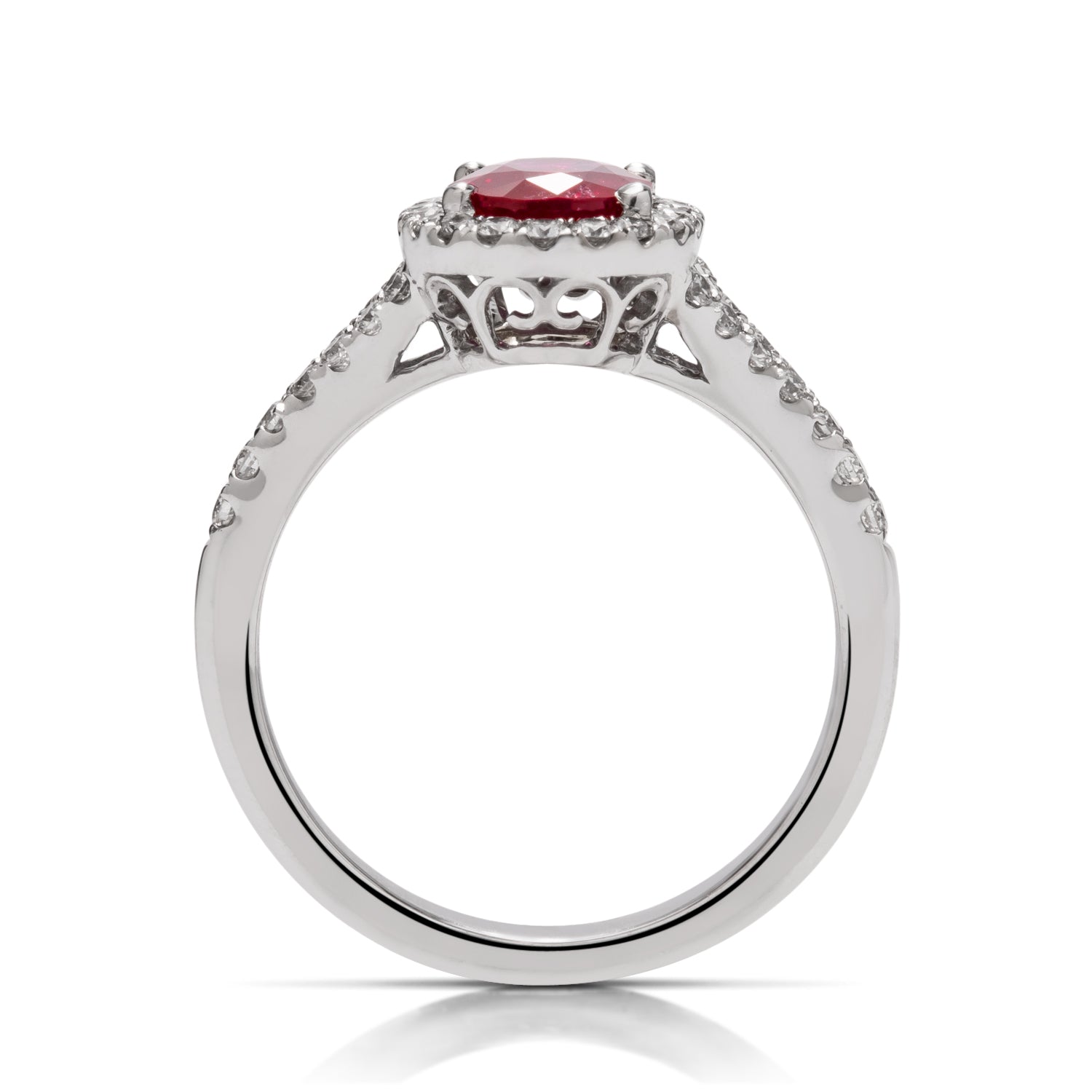 Oval Shaped Burmese Ruby and Diamond Ring - Charles Koll Jewellers