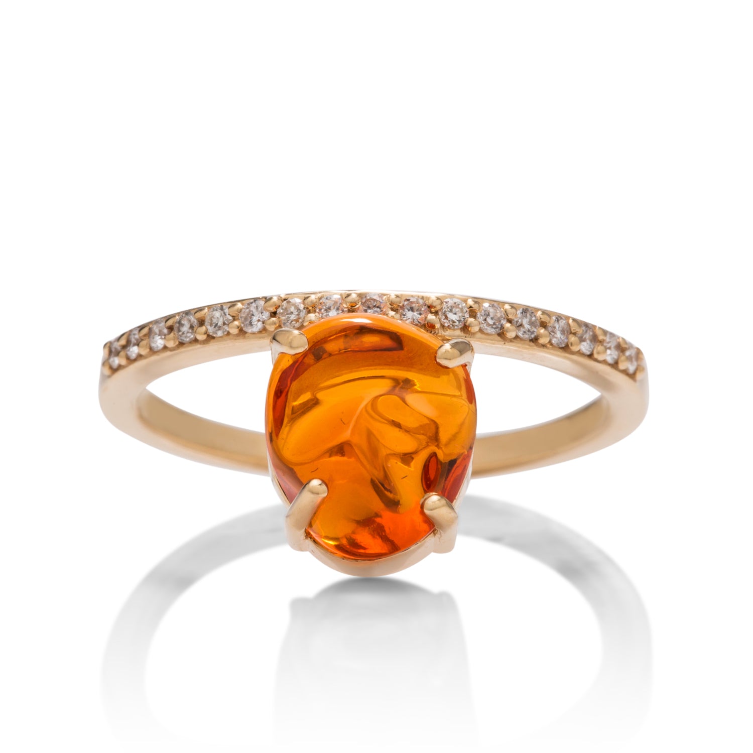 Mexican Fire Opal Asymmetric Ring - Charles Koll Jewellers