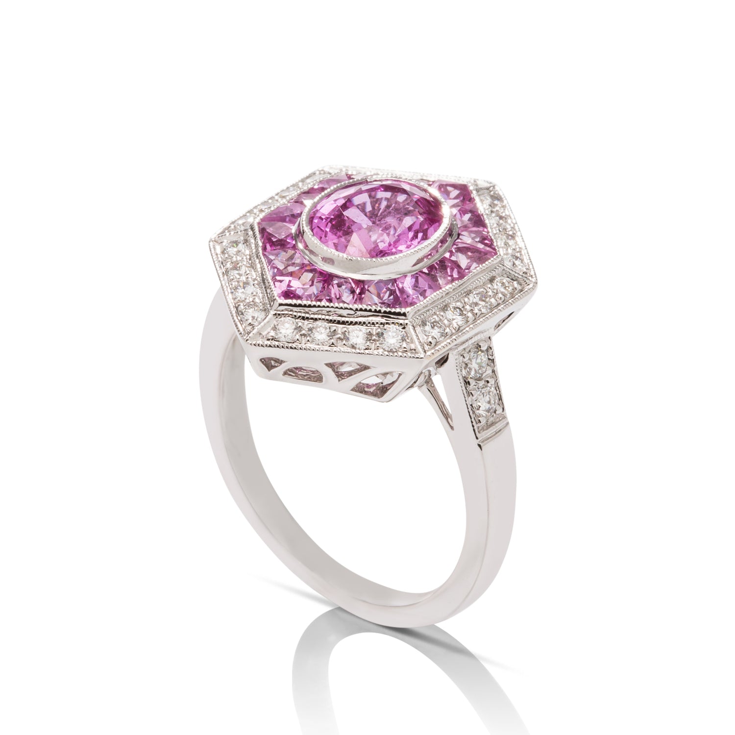 Pink Sapphire and Diamond Ring - Charles Koll Jewellers