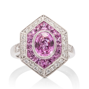 Pink Sapphire and Diamond Ring - Charles Koll Jewellers